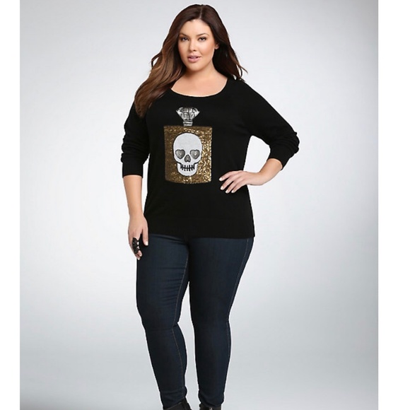 torrid Sweaters - TORRID SEQUIN SKULL PERFUME SWEATER SIZE 2X